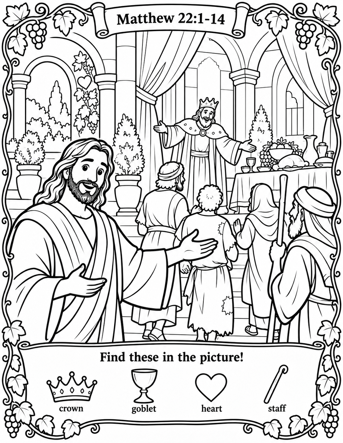 Twenty-eighth Sunday in Ordinary Time — last Sunday's Pew Pages coloring illustration