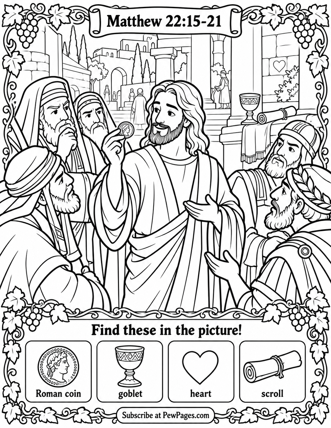 Twenty-ninth Sunday in Ordinary Time — last Sunday's Pew Pages coloring illustration